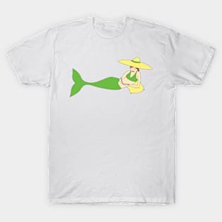 Mermaid Reading A Book Digital Art | Melanie Jensen Illustrations T-Shirt